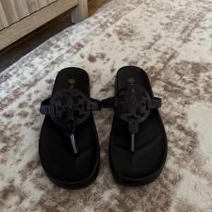 Tory Burch Black Logo Sandals